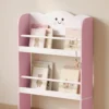 Kinderboekenkast Met 4 Planken, Wandgemonteerd Boekenrek Voor Kinderkamer, Speelkamer, Woonkamer, Roze