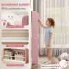 Kinderboekenkast Met 4 Planken, Wandgemonteerd Boekenrek Voor Kinderkamer, Speelkamer, Woonkamer, Roze