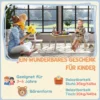 Kindertafel Met 2 Stoelen, Kinderzitgroep Met Opbergruimte Beer vormige Rugleuning Voor 3 6 Jaar Oude Kinderen, Natuurhout
