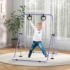 Kinderturnbar Met Ringen, In Hoogte Verstelbaar, Opvouwbaar, Antislip, Stalen Frame, 148x105x88 128 Cm, Roze