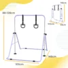 Kinderturnbar Met Ringen, In Hoogte Verstelbaar, Opvouwbaar, Antislip, Stalen Frame, 148x105x88 128 Cm, Roze