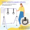 Kinderturnbar Met Ringen, In Hoogte Verstelbaar, Opvouwbaar, Antislip, Stalen Frame, 148x105x88 128 Cm, Roze