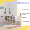 Kinderturnbar Met Ringen, In Hoogte Verstelbaar, Opvouwbaar, Antislip, Stalen Frame, 148x105x88 128 Cm, Roze
