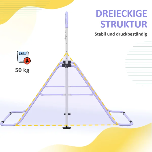Kinderturnbar Met Ringen, In Hoogte Verstelbaar, Opvouwbaar, Antislip, Stalen Frame, 148x105x88 128 Cm, Roze