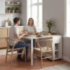 Klaptafel Voor 6 Personen, 168 Cm Grote Uitschuifbare Eettafel Met 2 Lades & 4 Opbergvakken