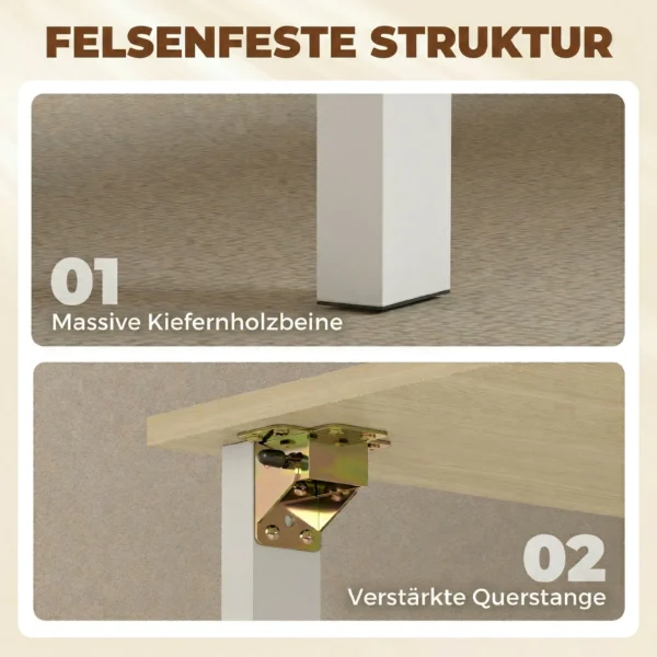 Klaptafel Voor 6 Personen, 168 Cm Grote Uitschuifbare Eettafel Met 2 Lades & 4 Opbergvakken