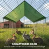 Klein Dierenhok Konijnenhok Met Puntdak Afsluitbare Deuren Beschermhoes Voor Kleine Dieren 180 X 75 X 75 Cm Groen