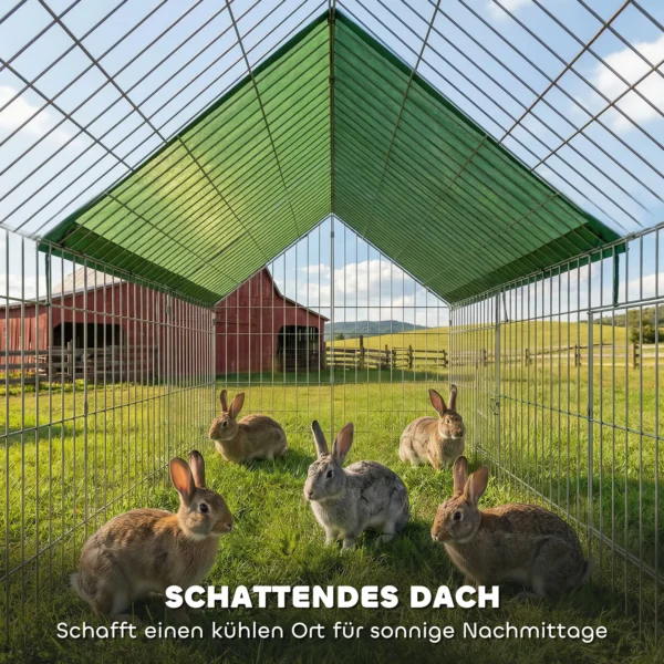 Klein Dierenhok Konijnenhok Met Puntdak Afsluitbare Deuren Beschermhoes Voor Kleine Dieren 180 X 75 X 75 Cm Groen