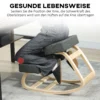 Kniestoel, Ergonomische Zithocker, Gestoffeerde Kruk Voor Gezonde Zithouding, Berkenhout, Belastbaar Tot 120 Kg, Donkergrijs
