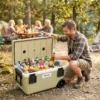 Koelbox 70L Grote Passieve Thermobox Tot 72 Uur Koeling, Met PU Volledige Schuimisolatie Wielen Afvoerventiel Handvat