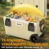 Koelbox 70L Grote Passieve Thermobox Tot 72 Uur Koeling, Met PU Volledige Schuimisolatie Wielen Afvoerventiel Handvat