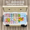 Koelbox 70L Grote Passieve Thermobox Tot 72 Uur Koeling, Met PU Volledige Schuimisolatie Wielen Afvoerventiel Handvat