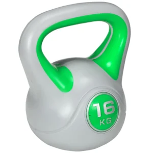 Kogelhalter, Kettlebell, 16 Kg, Platte Onderkant, Grote Handgreep, Gewichtsbal, Groen, 27 X 17 X 31 Cm