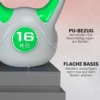 Kogelhalter, Kettlebell, 16 Kg, Platte Onderkant, Grote Handgreep, Gewichtsbal, Groen, 27 X 17 X 31 Cm