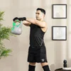 Kogelhalter, Kettlebell, 16 Kg, Platte Onderkant, Grote Handgreep, Gewichtsbal, Groen, 27 X 17 X 31 Cm