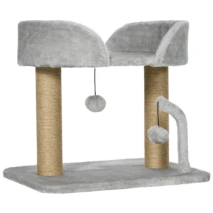 Krabpaal, 42 Cm Kleine Kattenboom Met Jute krabpaal, Platform, Grijs