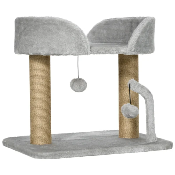 Krabpaal, 42 Cm Kleine Kattenboom Met Jute krabpaal, Platform, Grijs