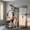 Kraftstation Fitnessstation Met 65kg Gewichten, Latzug, Butterflystang, Verstelbare Preacher Bank, Beentrainer