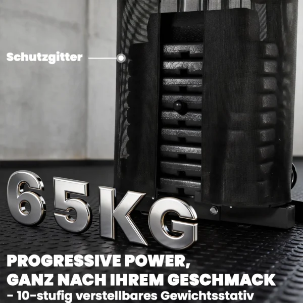 Kraftstation Fitnessstation Met 65kg Gewichten, Latzug, Butterflystang, Verstelbare Preacher Bank, Beentrainer