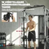 Kraftstation Fitnessstation Met 65kg Gewichten, Latzug, Butterflystang, Verstelbare Preacher Bank, Beentrainer