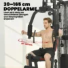 Kraftstation Fitnessstation Met 65kg Gewichten, Latzug, Butterflystang, Verstelbare Preacher Bank, Beentrainer