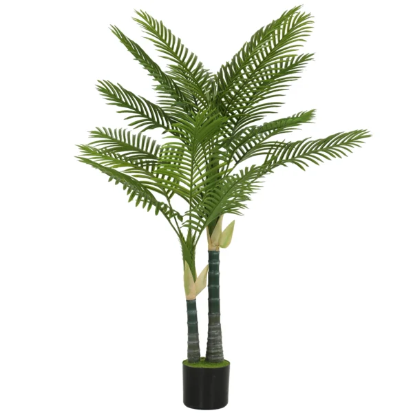 Kunstmatige Palm 150cm Kunstpalm Met 16 Palmbladeren Grote Kunstplant In Pot Voor Woonkamer Balkon Decoratie Groen