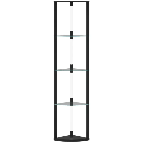 LED Staande Lamp Met Glazen Plank Staande Lamp Met 3 Helderheidsniveaus Voetschakelaar Voor Woonkamer Slaapkamer Zwart