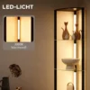 LED Staande Lamp Met Glazen Plank Staande Lamp Met 3 Helderheidsniveaus Voetschakelaar Voor Woonkamer Slaapkamer Zwart
