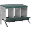 Legnest Voor Kippen, Afrolnest Met Ventilatiegaten, 3 Vakken, Kippennest Voor 3 Kippen, 84 X 55 X 61 Cm, Zilver