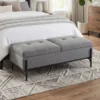 Linnen Zitkist, Bedbank Met 2 Vakken, Inklapbare Deksels En Extra Dikke Bekleding, 117 X 50 X 44 Cm