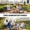 Lounge Tuinmeubelset Voor 4 5 Personen Tuinlounge Set Met 2 zits Tuinsofa, Salontafel, Stoel, Dikke Wasbare Kussens