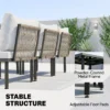 Lounge Tuinmeubelset Voor 5 6 Personen Tuinlounge Set Met 2 zits Tuinbank, 2 Stoelen, Hoekstoel, Lamellen Tafel, Voetenbankje
