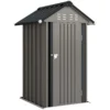 Metalen Tuinhuis 1,17 M², Tuinschuur Met Zadeldak, Ventilatie, Slot, Handschoenen, 122 X 121 X 192 Cm