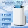 Mobiel Klimaatapparaat 12.000 BTU Met Inverter technologie, Airconditioning Met 60° Zwenkfunctie, 24 uurs Timer, Afstandsbediening