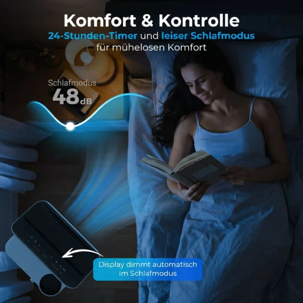 Mobiel Klimaatapparaat 12.000 BTU Met Inverter technologie, Airconditioning Met 60° Zwenkfunctie, 24 uurs Timer, Afstandsbediening