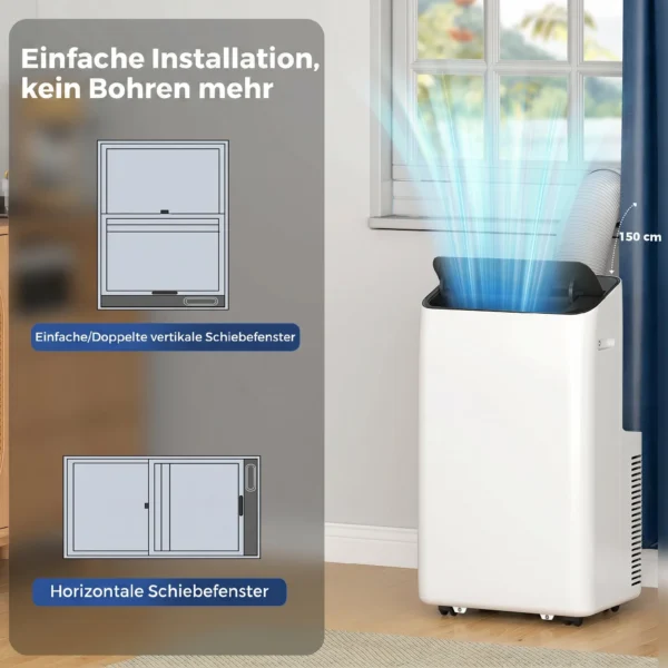 Mobiel Klimaatapparaat 12.000 BTU Met Inverter technologie, Airconditioning Met 60° Zwenkfunctie, 24 uurs Timer, Afstandsbediening