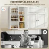 Modern Keukensideboard Met Lade, Verstelbare Planken, Kleine Keukenvoorraadkast Met Deurvakken, Wit