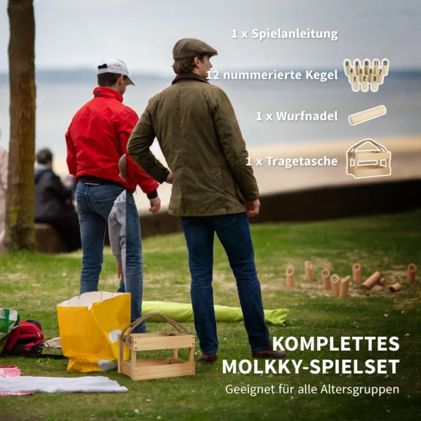 Mölkky Spel Werpenspel Hout Kubb Vikingspel Met 12 Kegels 1 Stok Transportdoos Voor Familie Groepen
