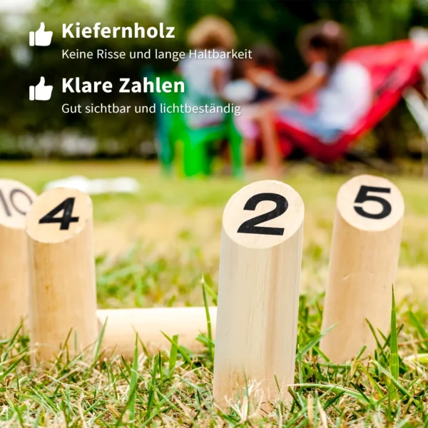 Mölkky Spel Werpenspel Hout Kubb Vikingspel Met 12 Kegels 1 Stok Transportdoos Voor Familie Groepen