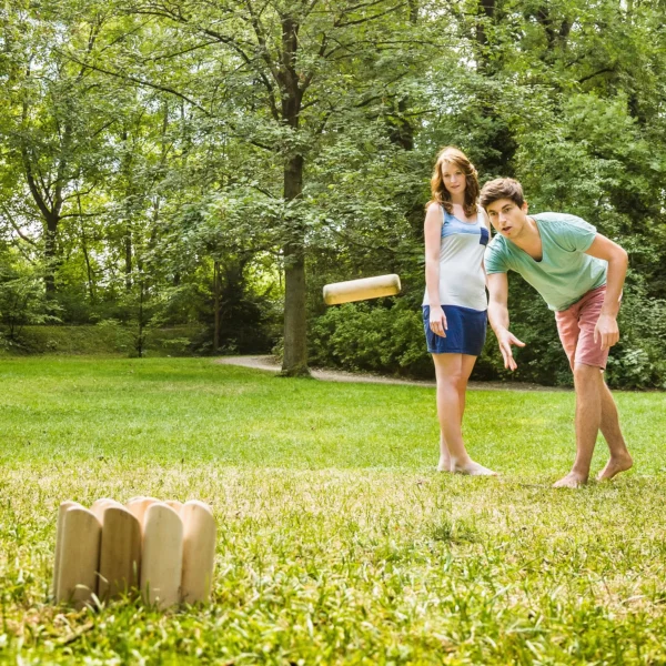 Mölkky Spel Werpenspel Hout Kubb Vikingspel Met 12 Kegels 1 Stok Transportdoos Voor Familie Groepen