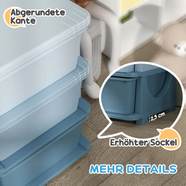 Opbergdoos Voor Kinderen, Kinderopbergdoos, 9 Lades, Blauw
