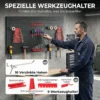 Opbergsysteem Wandrek 60 X 40 Cm, 28 Stks. Bakkenrek Met Haak Opbergvakken, Werkplaatsrek, Zwart+Rood