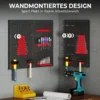 Opbergsysteem Wandrek 60 X 40 Cm, 28 Stks. Bakkenrek Met Haak Opbergvakken, Werkplaatsrek, Zwart+Rood