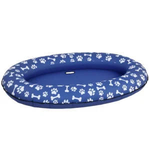 Opblaasbare Rubberboot Honden Opvouwbare Drijvende Watermat Hond Met Handvat Voor Honden Tot 40kg 155x104x25cm Blauw