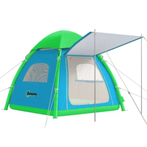 Opblaasbare Tent 3 Personen Snelle Opbouw Outdoor Camping Tent Met Luchtpomp Meshraam Afneembaar Dak