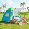 Opblaasbare Tent 3 Personen Snelle Opbouw Outdoor Camping Tent Met Luchtpomp Meshraam Afneembaar Dak