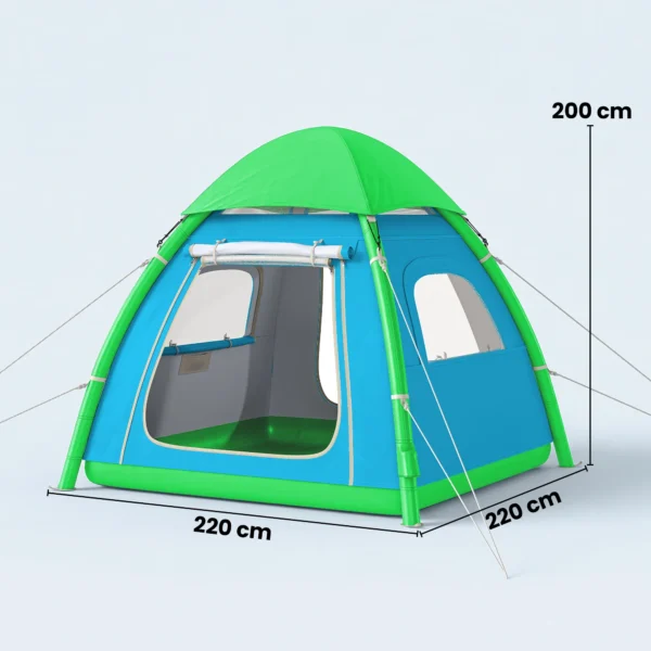 Opblaasbare Tent 3 Personen Snelle Opbouw Outdoor Camping Tent Met Luchtpomp Meshraam Afneembaar Dak