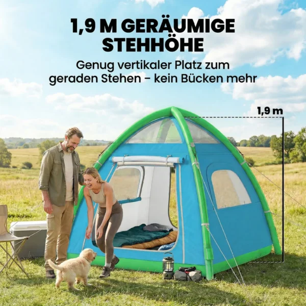 Opblaasbare Tent 3 Personen Snelle Opbouw Outdoor Camping Tent Met Luchtpomp Meshraam Afneembaar Dak