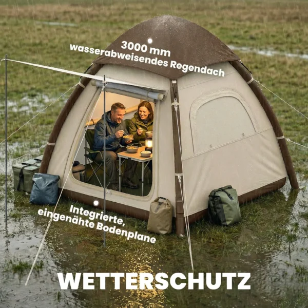 Opblaasbare Tent 3 Personen Snelle Opbouw Outdoor Camping Tent Met Luchtpomp Meshraam Afneembaar Dak