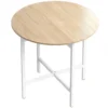 Opklapbare Eettafel, 80 Cm Ronde Klaptafel Met Stalen Frame, Ruimte Voor 2 4 Personen, Natuurhout Uiterlijk